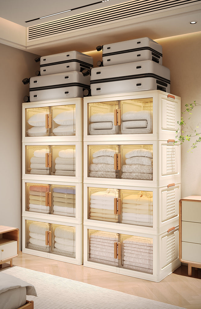 15.6Gal 3-Tier Folding Storage Cabinet Multi-layer Storage Cabinet