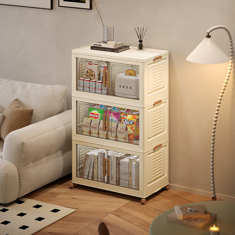 15.6Gal 3-Tier Folding Storage Cabinet Multi-layer Storage Cabinet