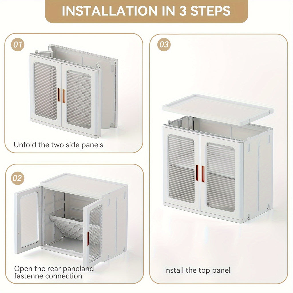 3-Tier Tall Large Capacity Narrow Storage Cabinet with Movable Wheels.