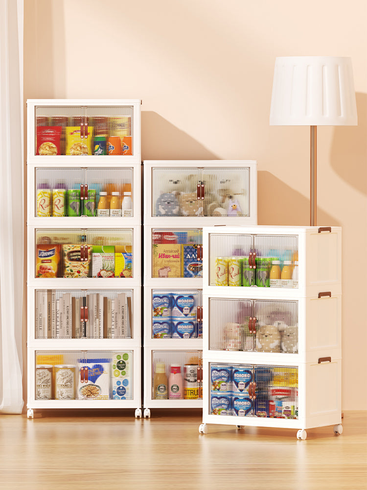 18Gal 5-Tier Transparent Multi-layered Storage Cabinet with Drawers.