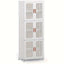 3-Tier Tall Large Capacity Narrow Storage Cabinet with Movable Wheels.