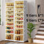 NLDD 9 Tier Foldable Shoe Rack Organizer for Closet 18Pairs Plastic Collapsible Shoe Racks Shelf Stackable Clear Folding Shoes Storage boxes for Small Spaces Narrow Shoe Storage Cabinet