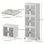 3-Tier Tall Large Capacity Narrow Storage Cabinet with Movable Wheels.