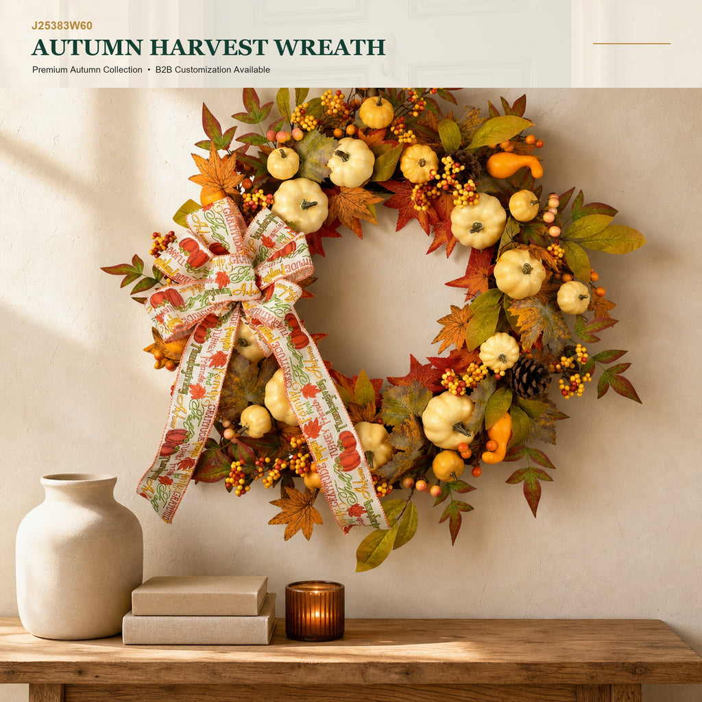 J25383W60 image 1 - Autumn Harvest Wreath