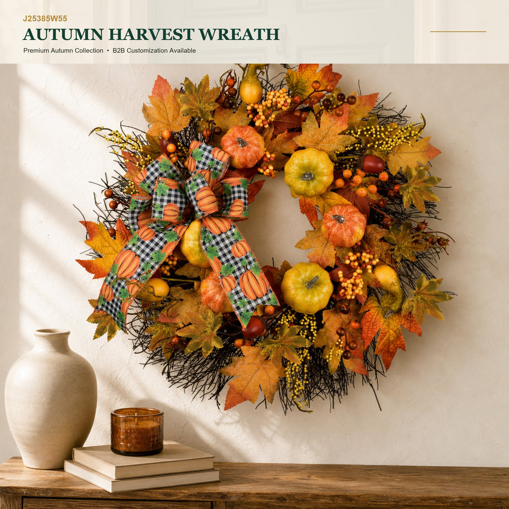 J25385W55 image 1 - Autumn Harvest Wreath