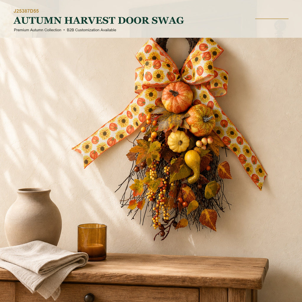 J25387D55 image 1 - Autumn Harvest Door Swag