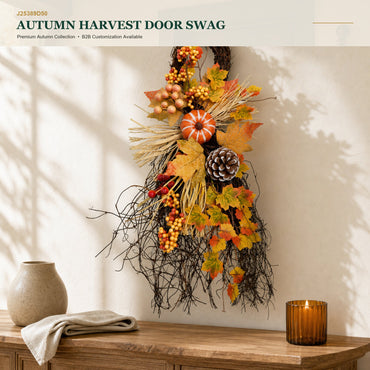 J25389D50 image 1 - Autumn Harvest Door Swag