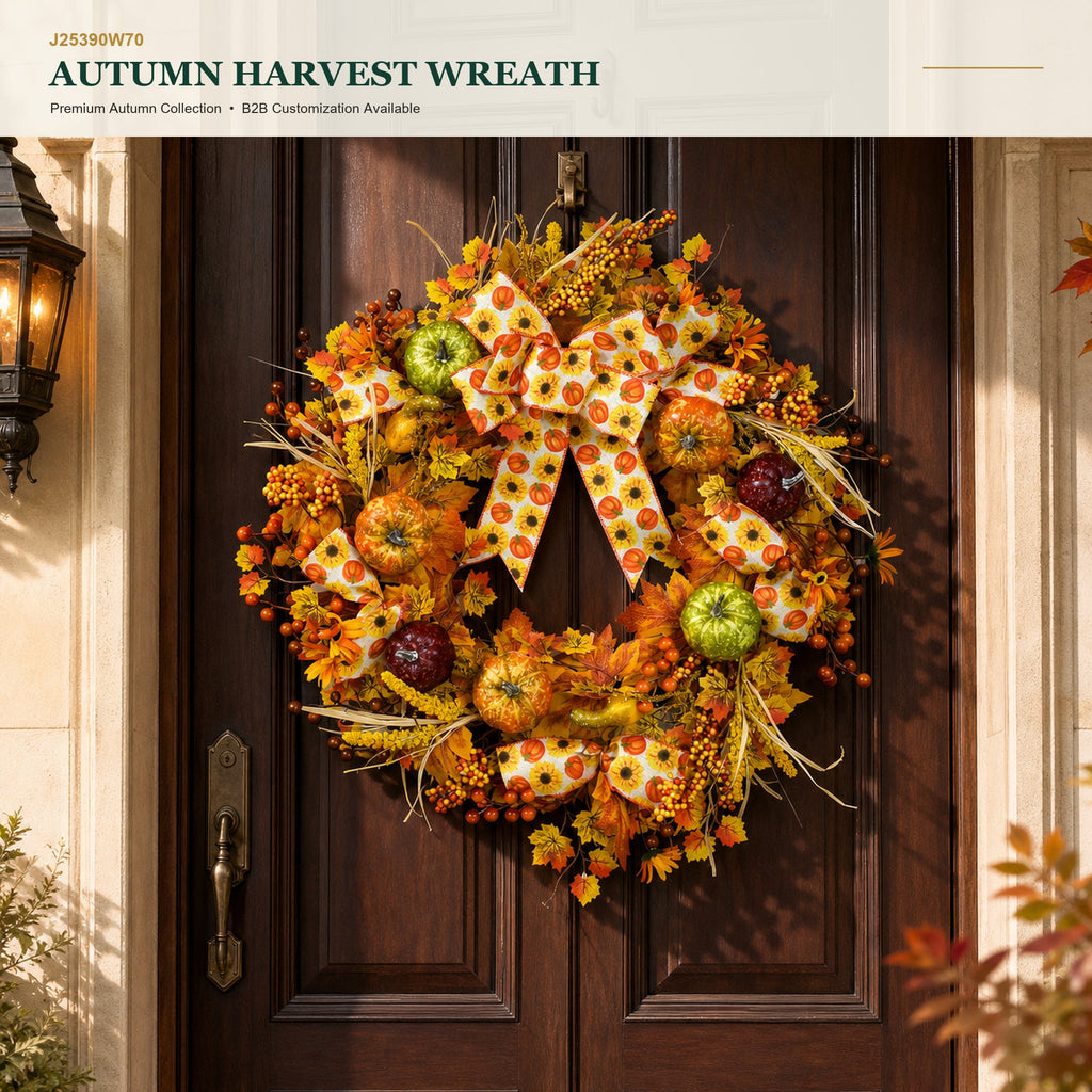 J25390W70 image 1 - Autumn Harvest Wreath