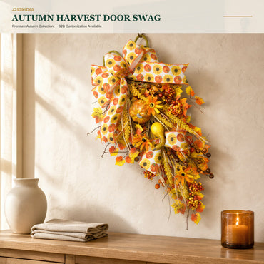 J25391D60 image 1 - Autumn Harvest Door Swag