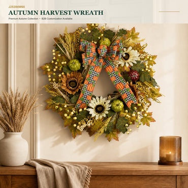 J25394W60 image 1 - Autumn Harvest Wreath
