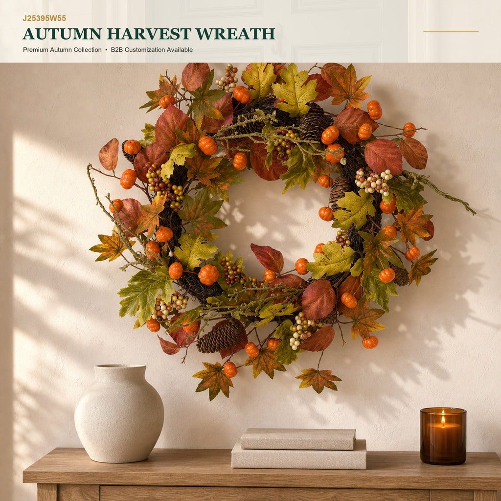 J25395W55 image 1 - Autumn Harvest Wreath