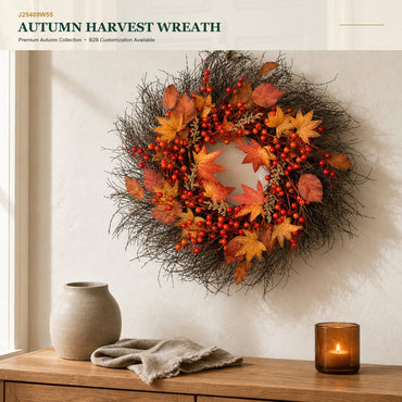 J25409W55 image 1 - Autumn Harvest Wreath