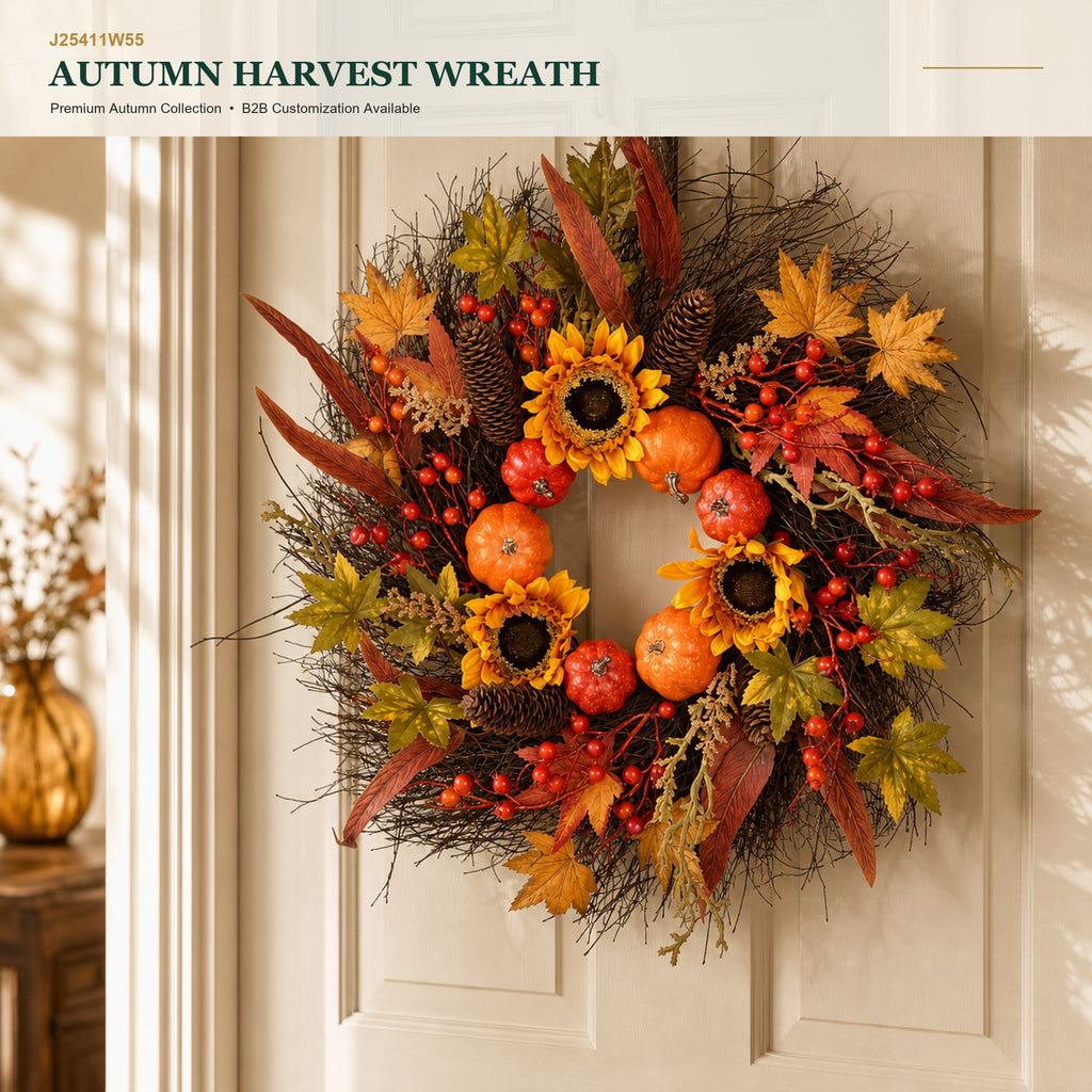 J25411W55 image 1 - Autumn Harvest Wreath