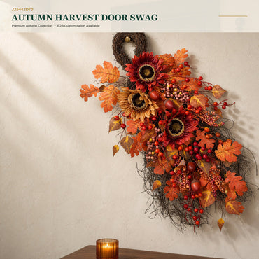 J25442D70 image 1 - Autumn Harvest Door Swag