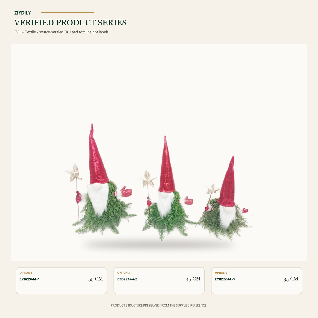 EYB22644 Christmas gnome figure collection on white background