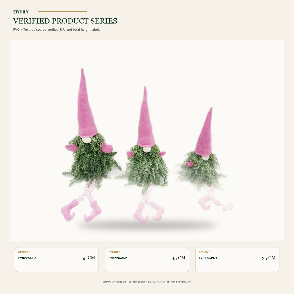 EYB22649 Christmas gnome figure collection on white background