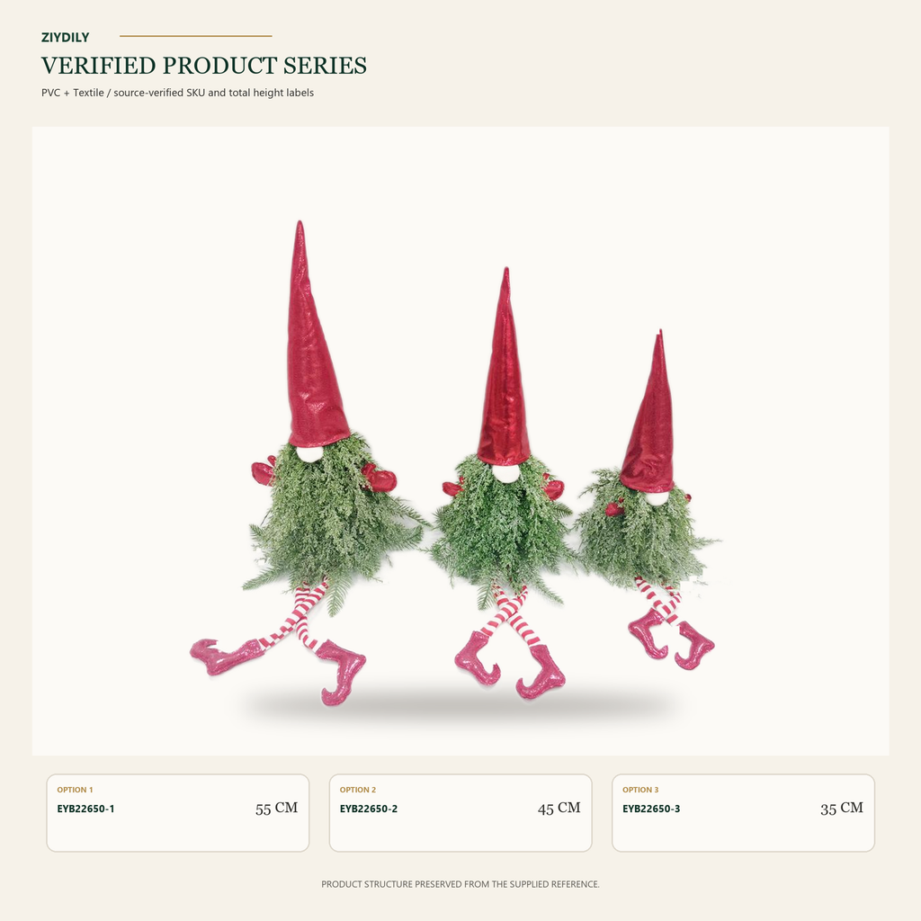 EYB22650 Christmas gnome figure collection on white background
