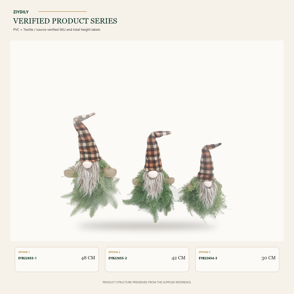 EYB22655 Christmas gnome figure collection on white background