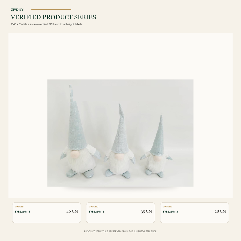 EYB22661 Christmas gnome figure collection on white background