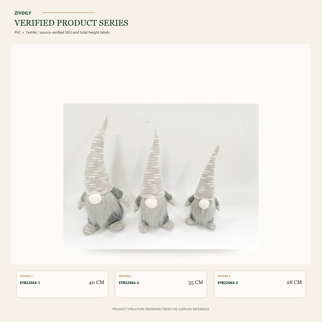 EYB22664 Christmas gnome figure collection on white background