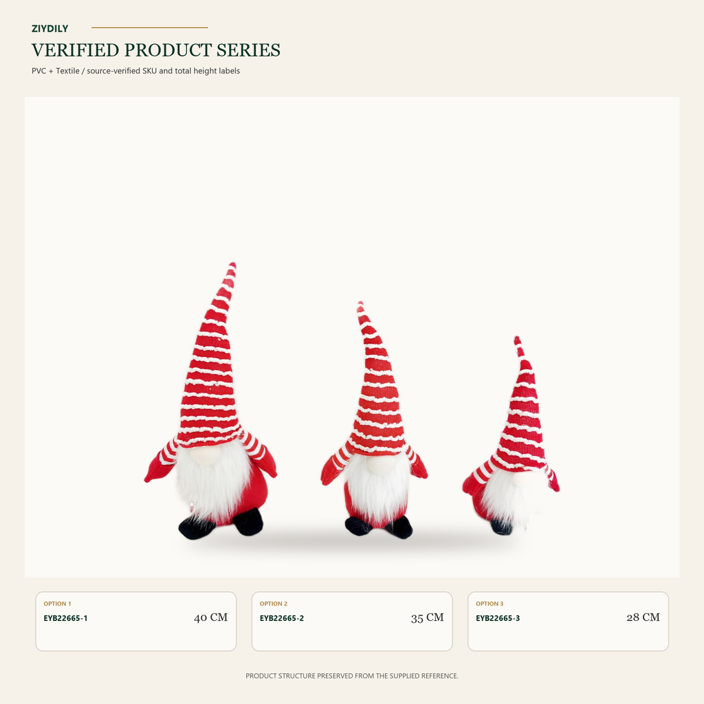 EYB22665 Christmas gnome figure collection on white background