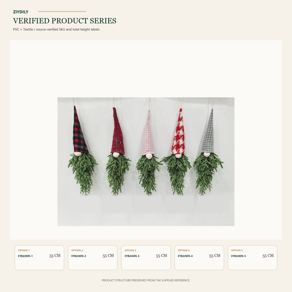 EYB22695 Christmas gnome figure collection on white background