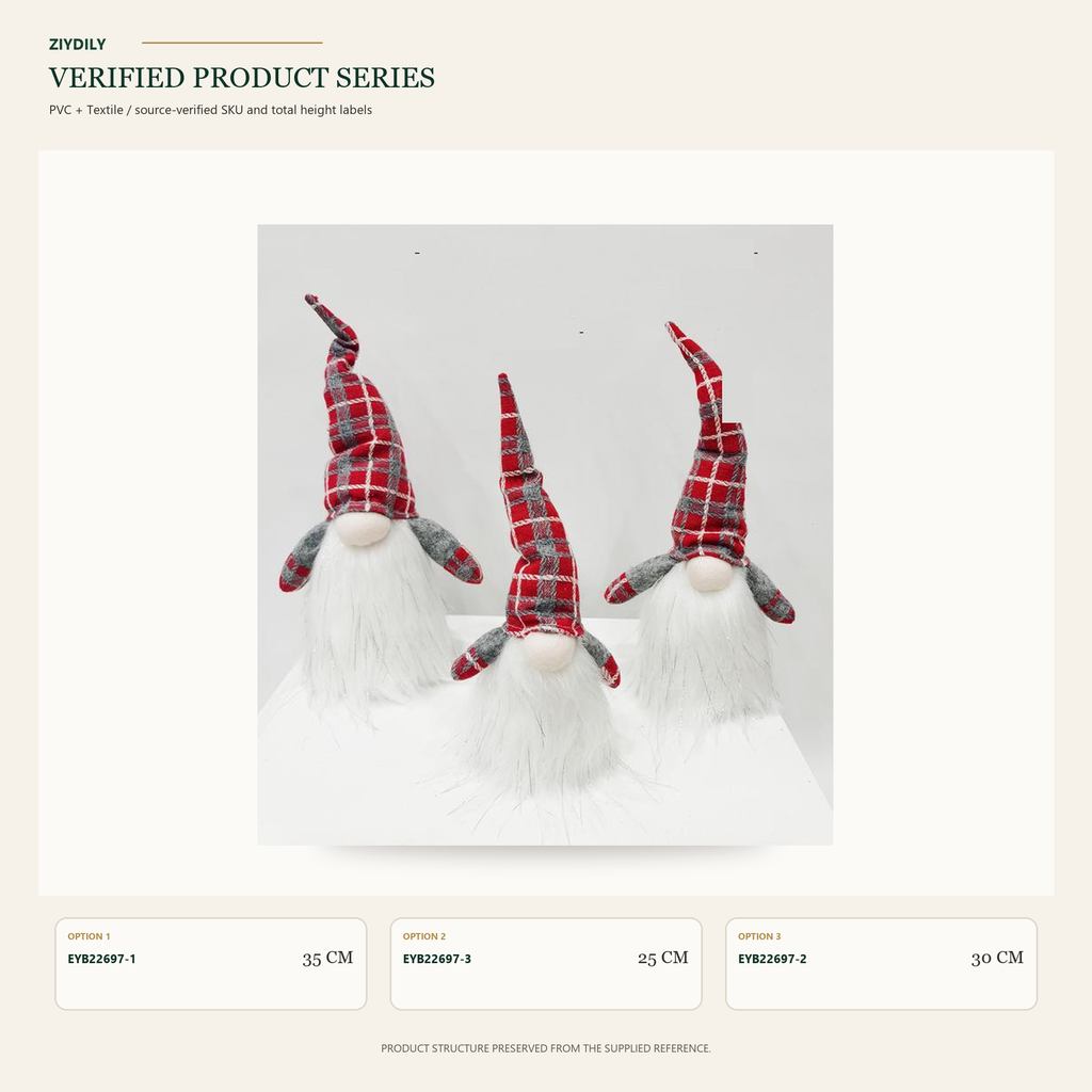 EYB22697 Christmas gnome figure collection on white background