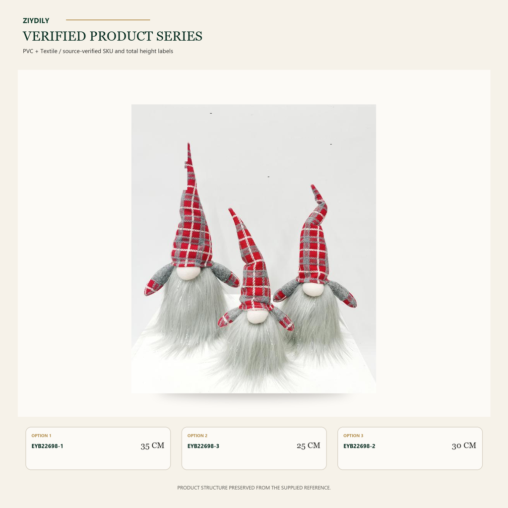 EYB22698 Christmas gnome figure collection on white background