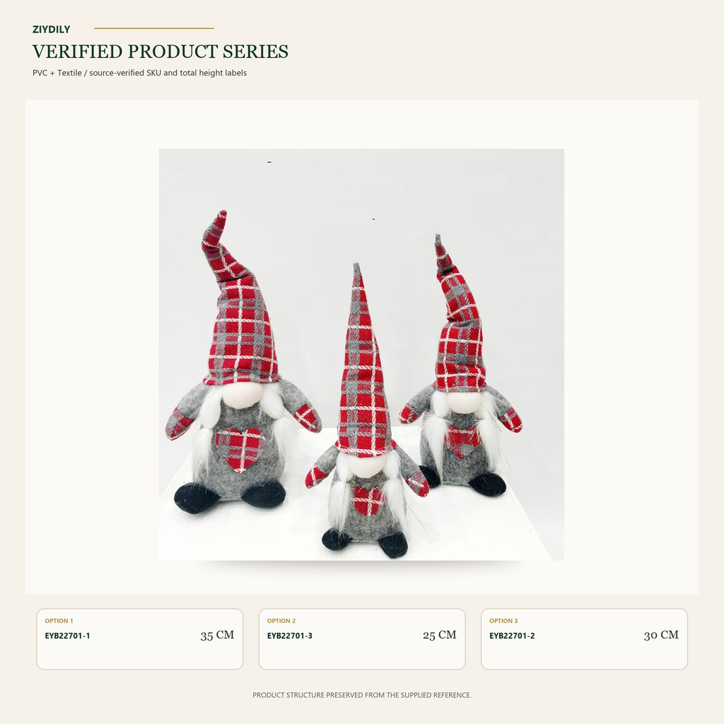 EYB22701 Christmas gnome figure collection on white background