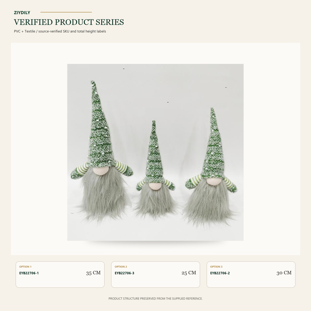 EYB22706 Christmas gnome figure collection on white background