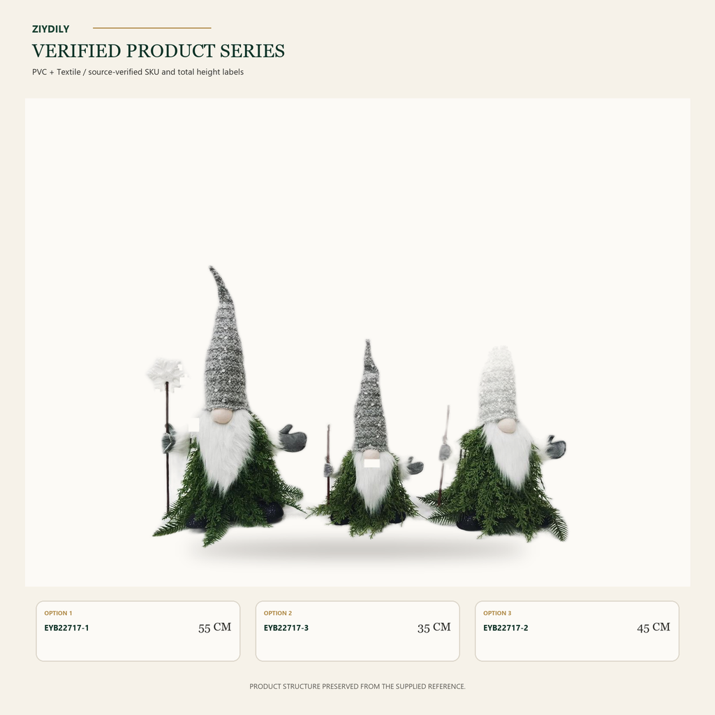 EYB22717 Christmas gnome figure collection on white background