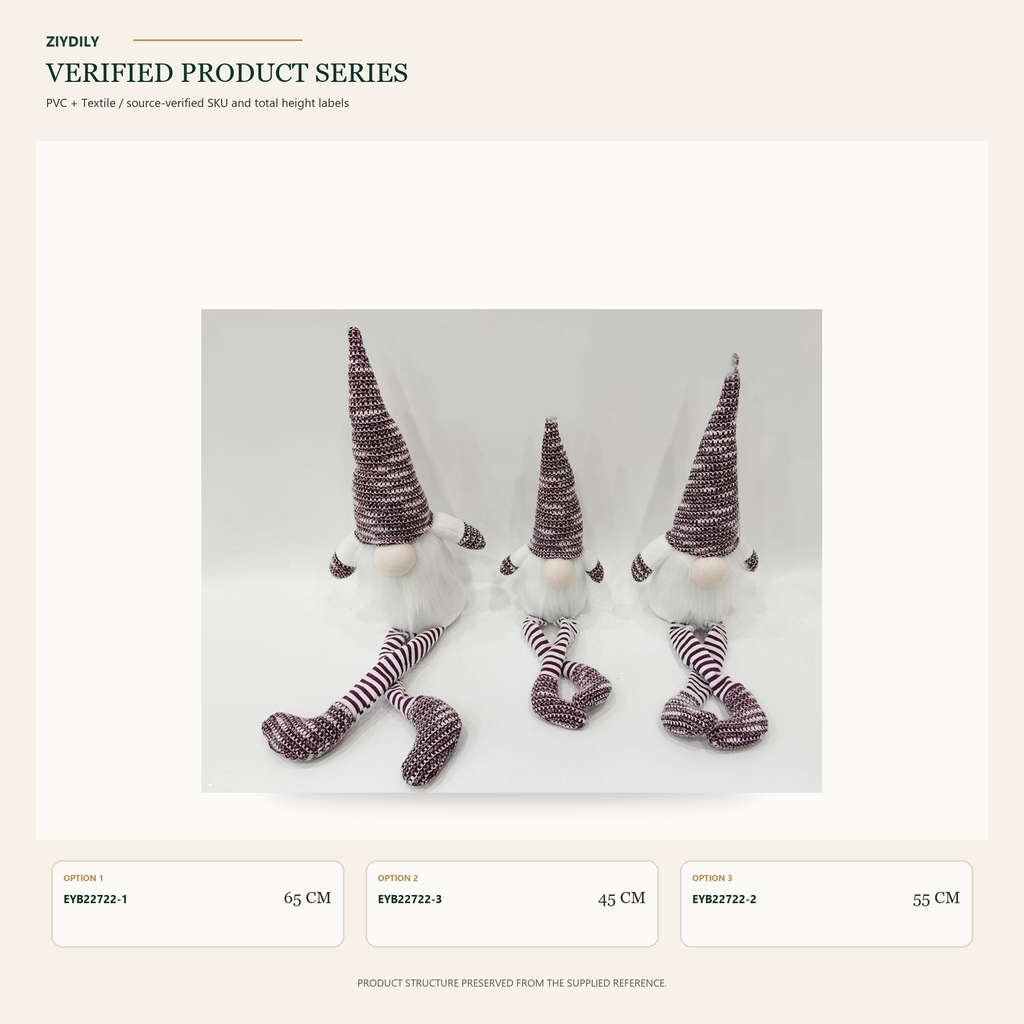 EYB22722 Christmas gnome figure collection on white background