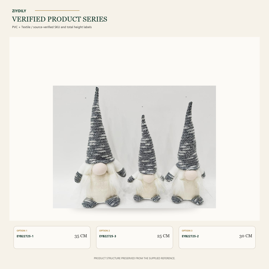 EYB22725 Christmas gnome figure collection on white background