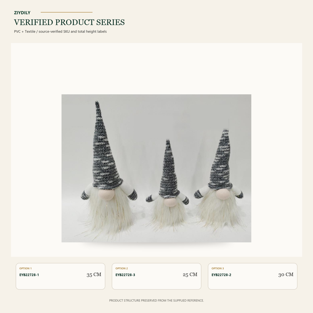 EYB22728 Christmas gnome figure collection on white background