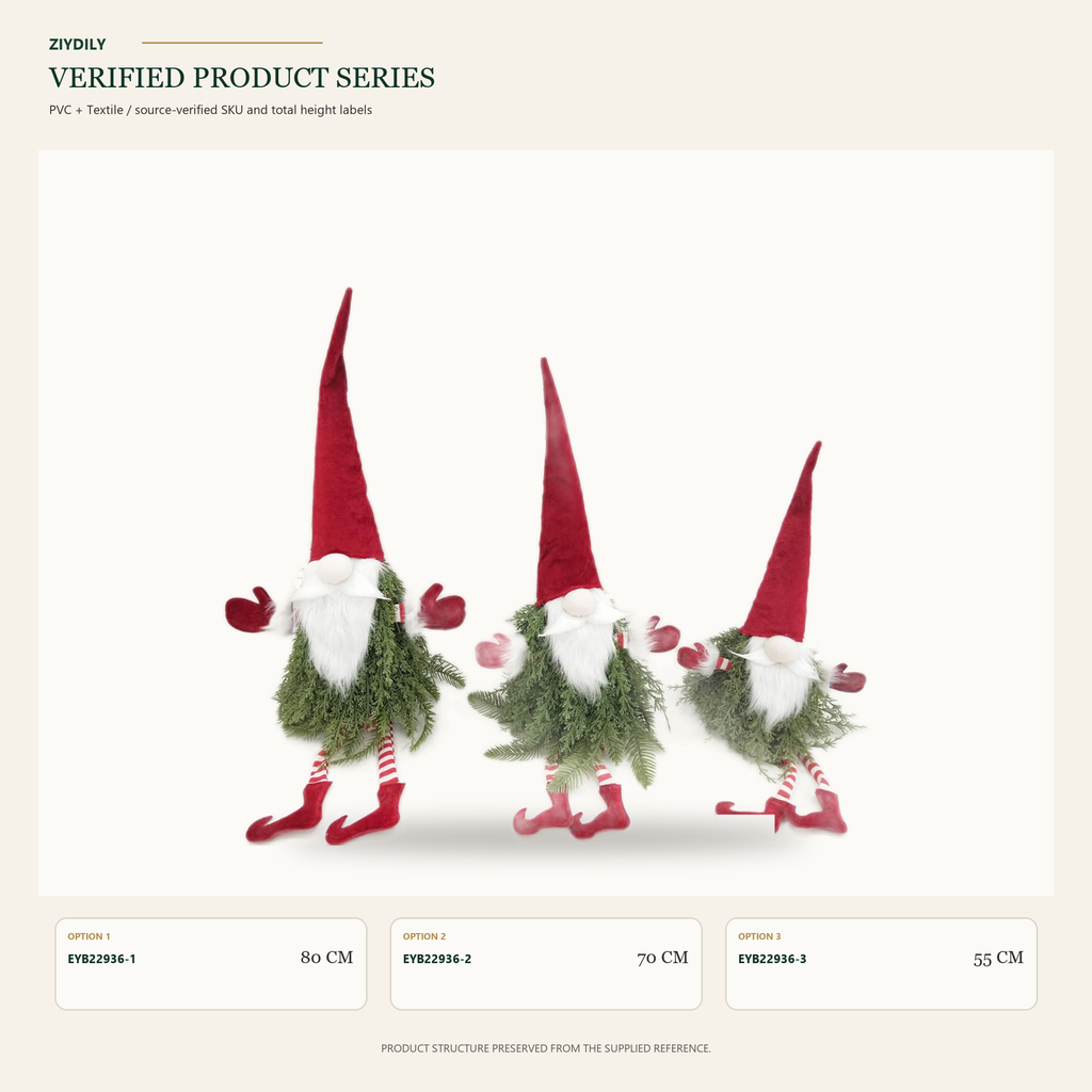 EYB22936 Christmas gnome figure collection on white background