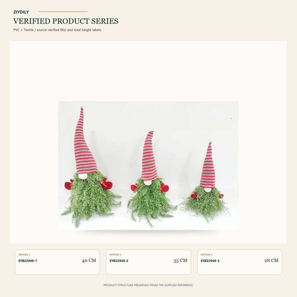 EYB22949 Christmas gnome figure collection on white background