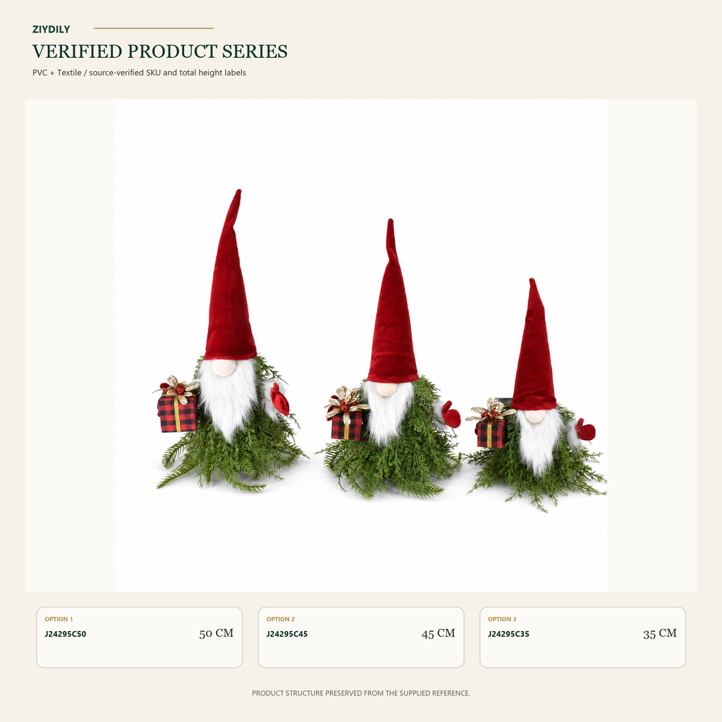 J24295C Christmas gnome figure collection on white background