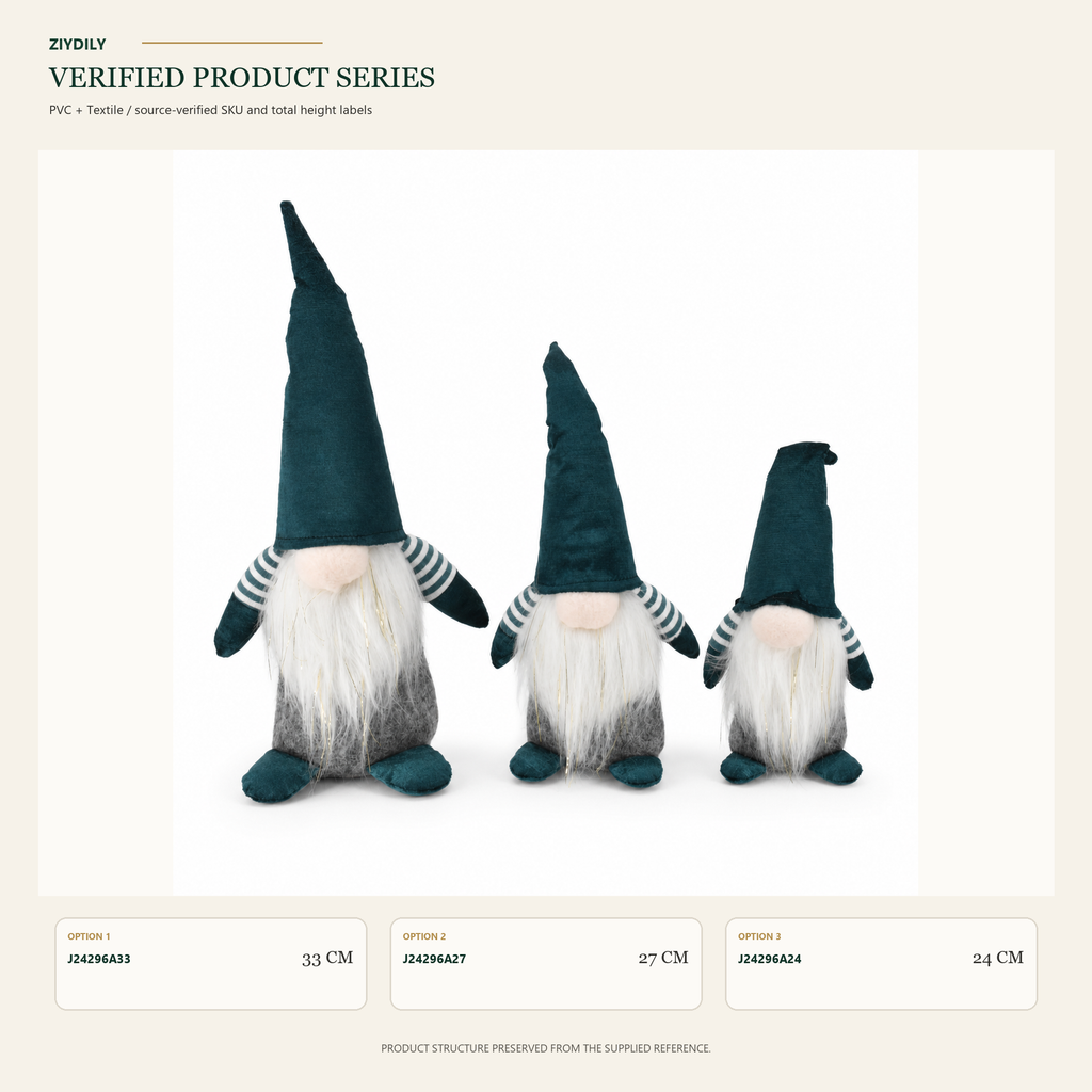 J24296A Christmas gnome figure collection on white background