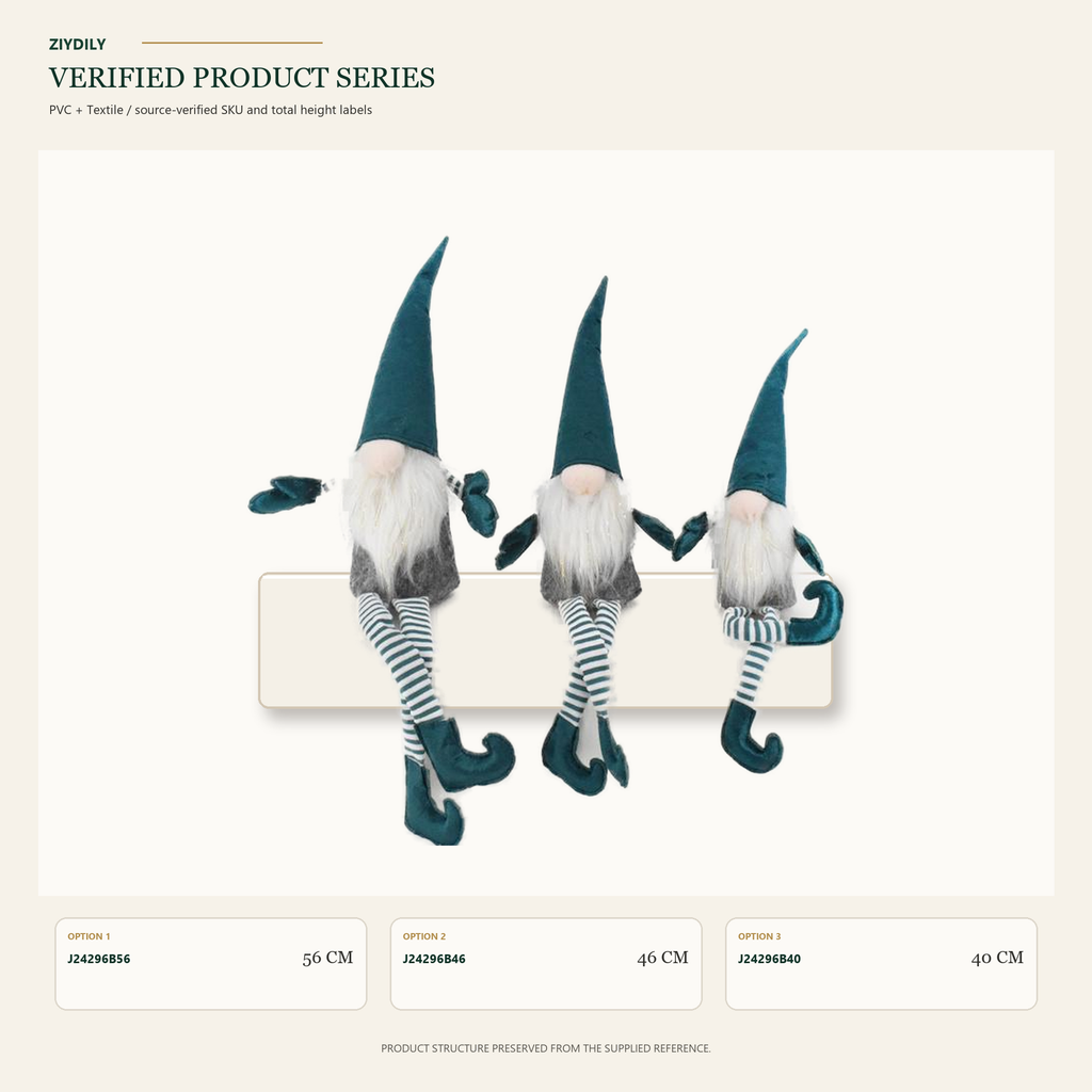 J24296B Christmas gnome figure collection on white background