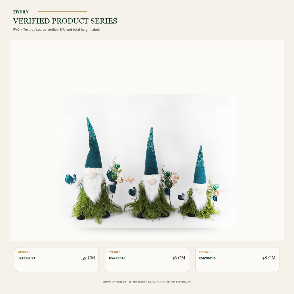 J24296C Christmas gnome figure collection on white background