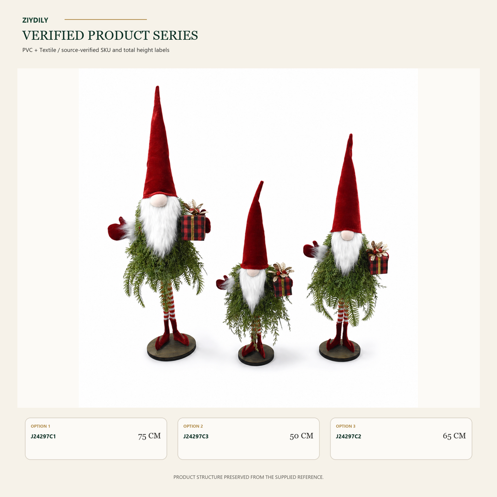 J24297C Christmas gnome figure collection on white background