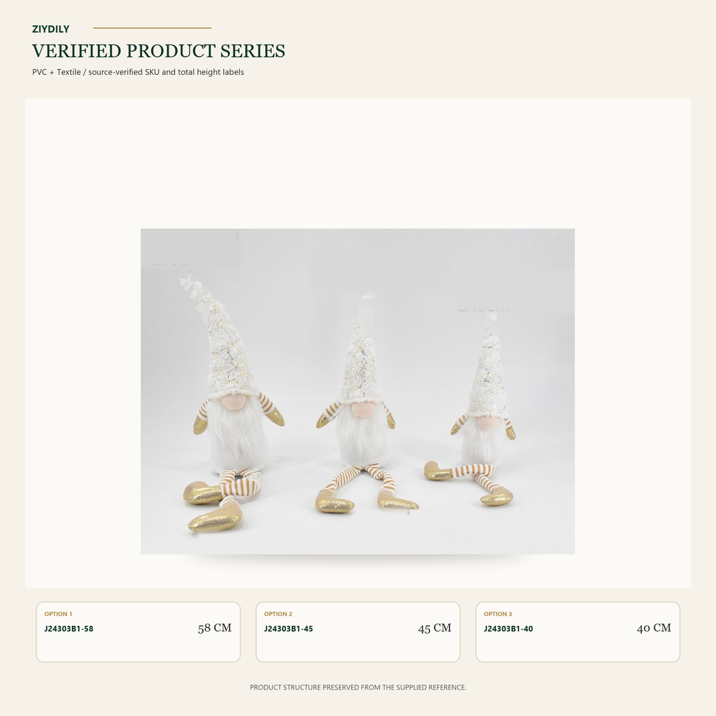 J24303B1 Christmas gnome figure collection on white background
