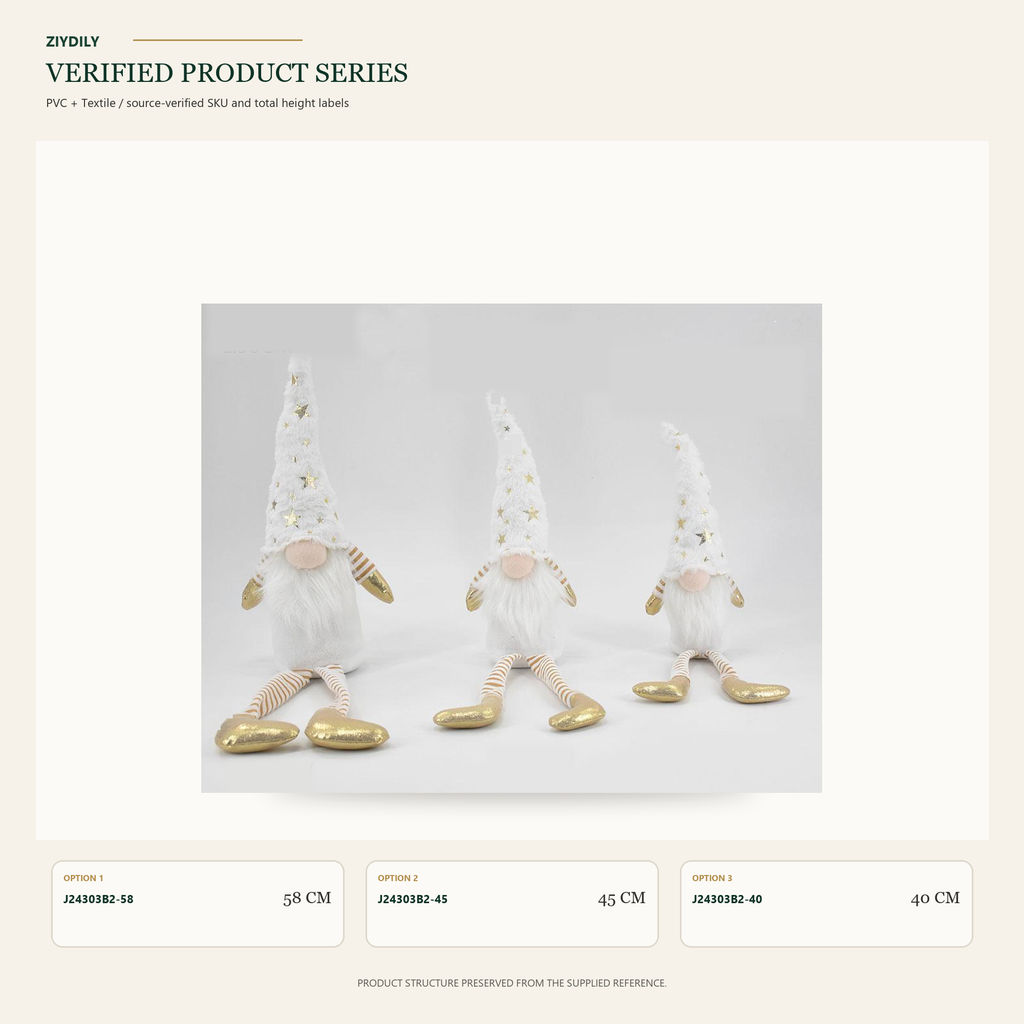 J24303B2 Christmas gnome figure collection on white background