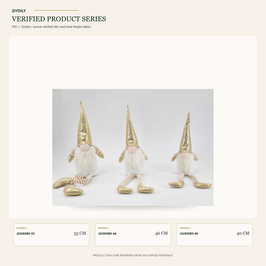 J24303B3 Christmas gnome figure collection on white background