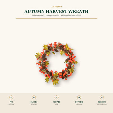 J25382W50 image 2 - Autumn Harvest Wreath