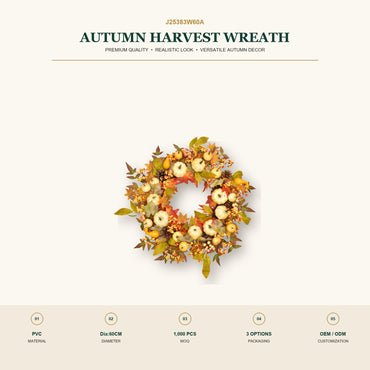 J25383W60A image 2 - Autumn Harvest Wreath