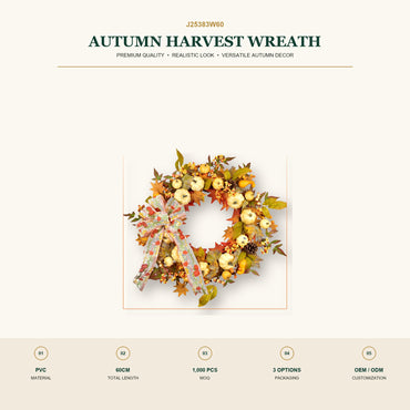 J25383W60 image 2 - Autumn Harvest Wreath