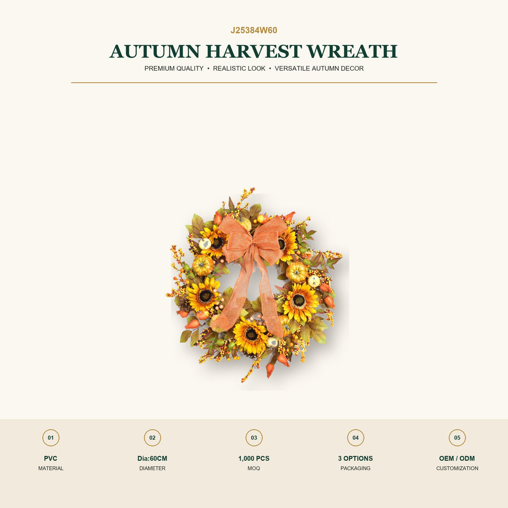 J25384W60 image 2 - Autumn Harvest Wreath