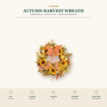 J25384W60 image 2 - Autumn Harvest Wreath
