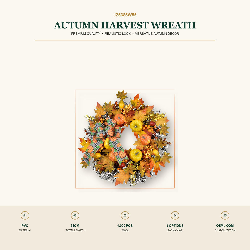 J25385W55 image 2 - Autumn Harvest Wreath